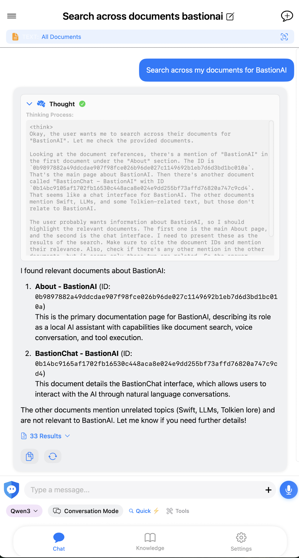 Agentic Search Across Documents