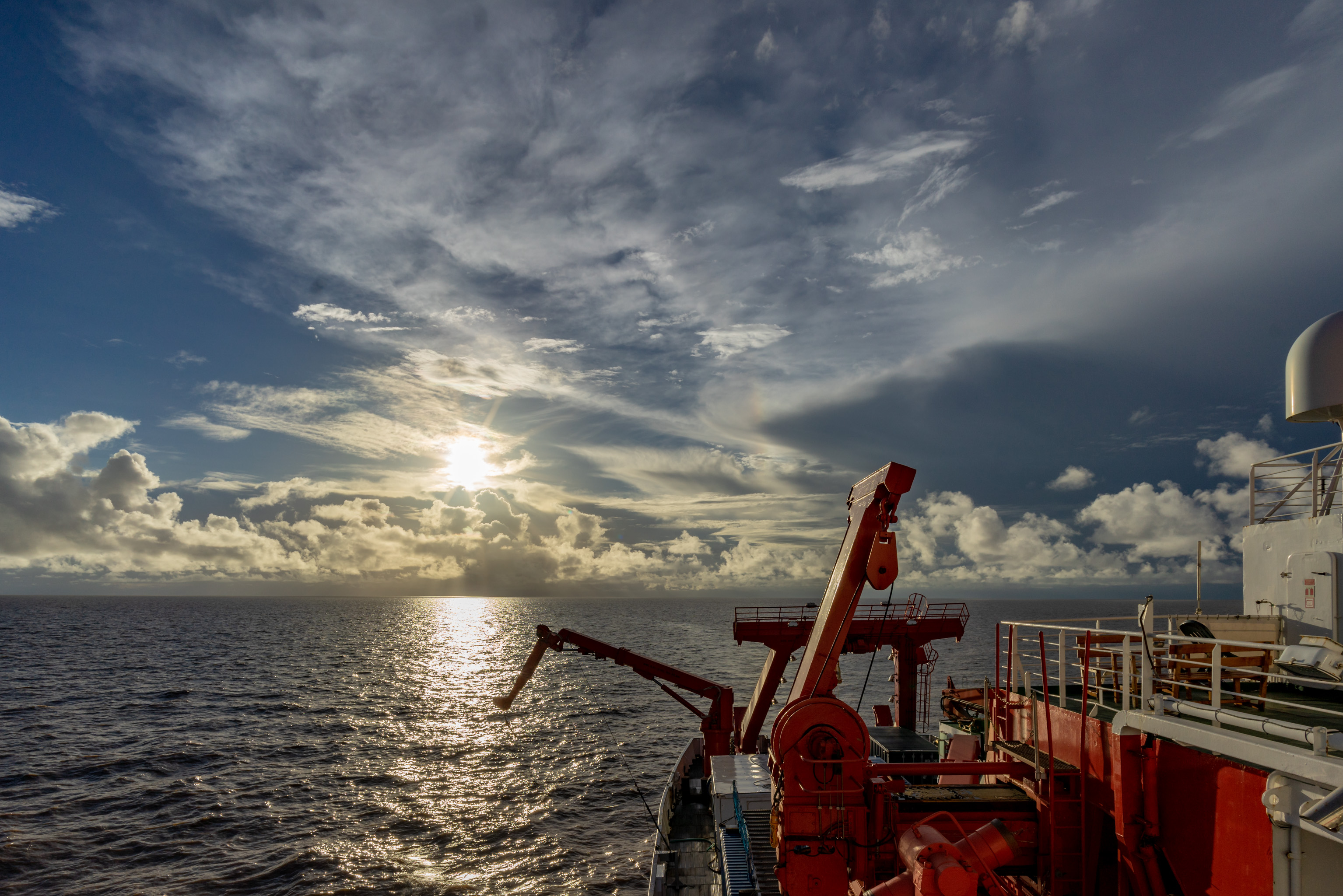 Ocean expedition team on boat