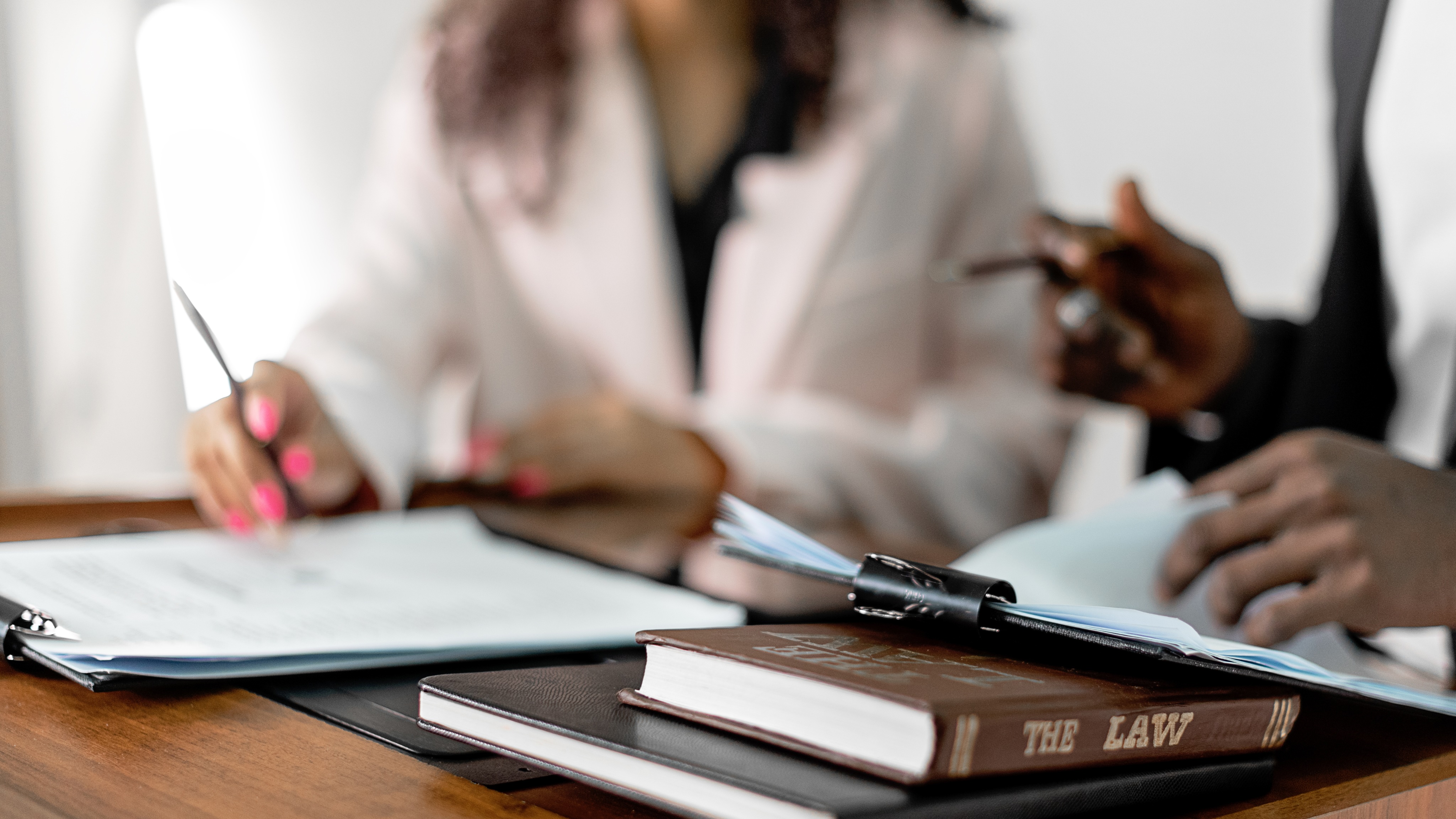 Lawyer working with confidential documents